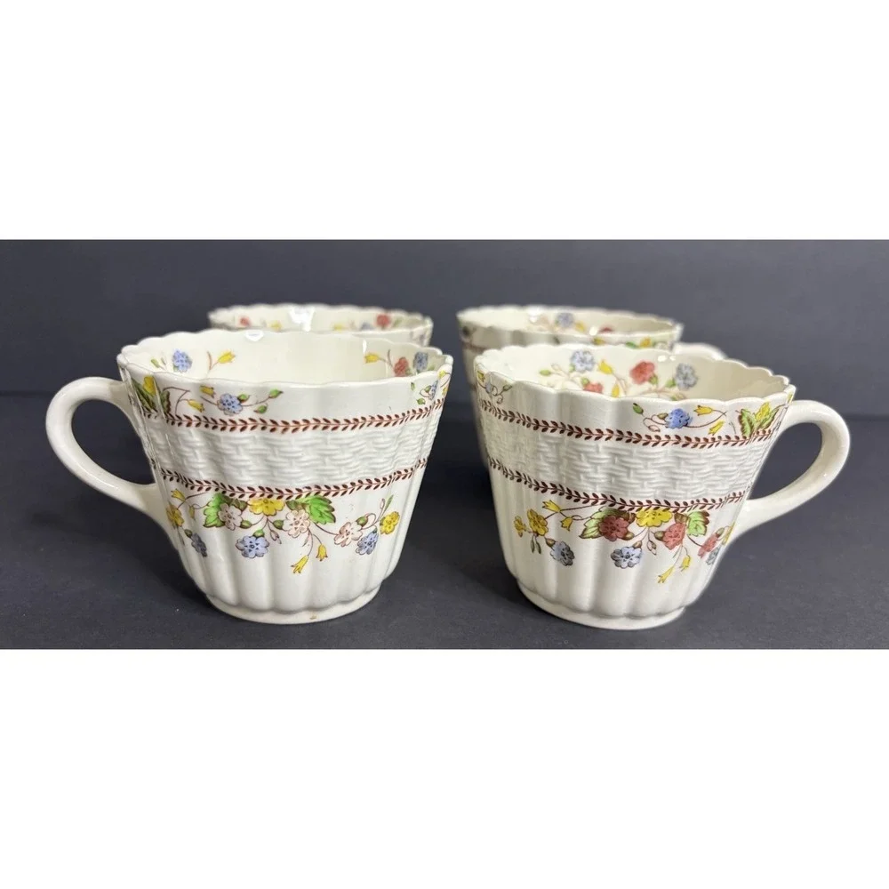 4 Copeland Spode Cowslip Cups Floral 2 3/4